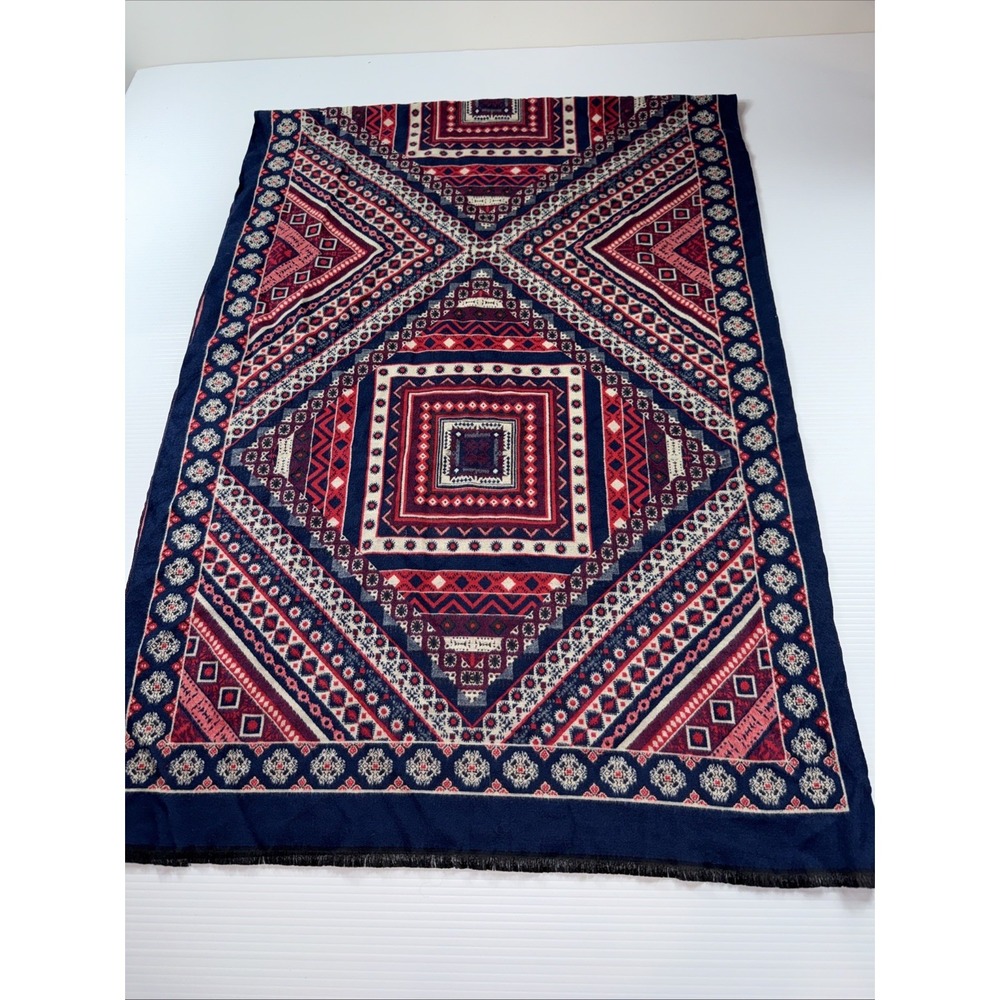 tribal-style Persian or Afghan‎ textile scarf 25"x72"